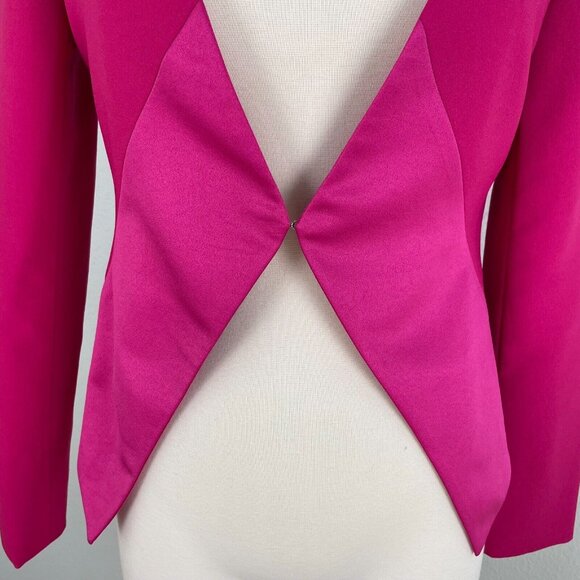 Aryn K. Womens Size Small Fuchsia Blazer Hook Closure Jacket Sexy - Picture 2 of 13